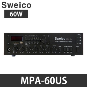 MPA-60US 매장용앰프 PA 방송용앰프 전관방송엠프 카페앰프 Sweico 출력60W