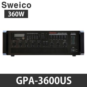 GPA-3600US 매장용앰프 PA 방송용앰프 전관방송 공장 마을회관 앰프 Sweico 출력360W