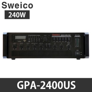 GPA-2400US 매장용앰프 PA 방송용앰프 전관방송 공장 마을회관 앰프 Sweico 출력240W